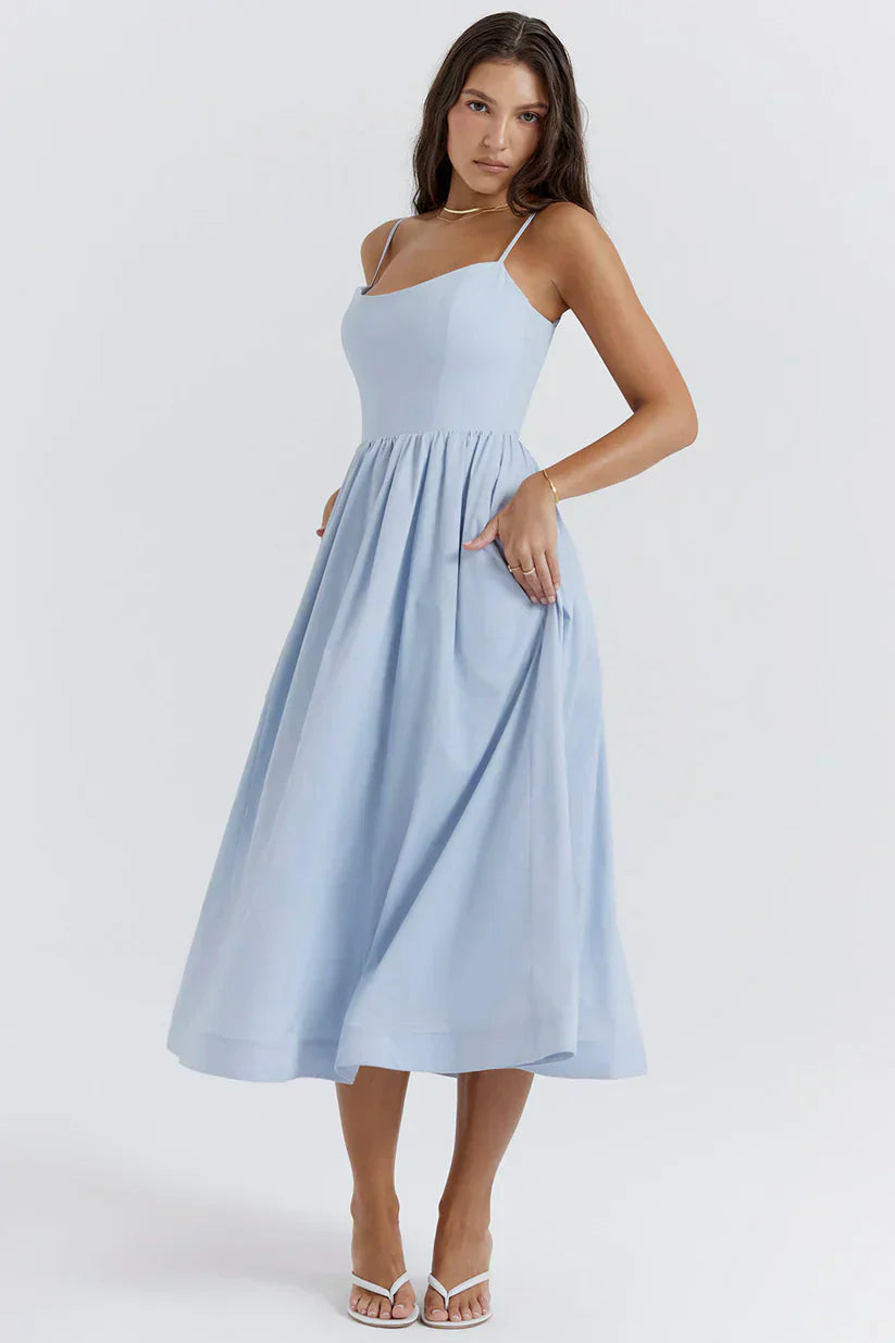 Women’s Sleeveless Midi Dress – Elegant Fitted Summer Dress