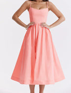 Women’s Sleeveless Midi Dress – Elegant Fitted Summer Dress