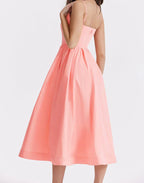 Women’s Sleeveless Midi Dress – Elegant Fitted Summer Dress