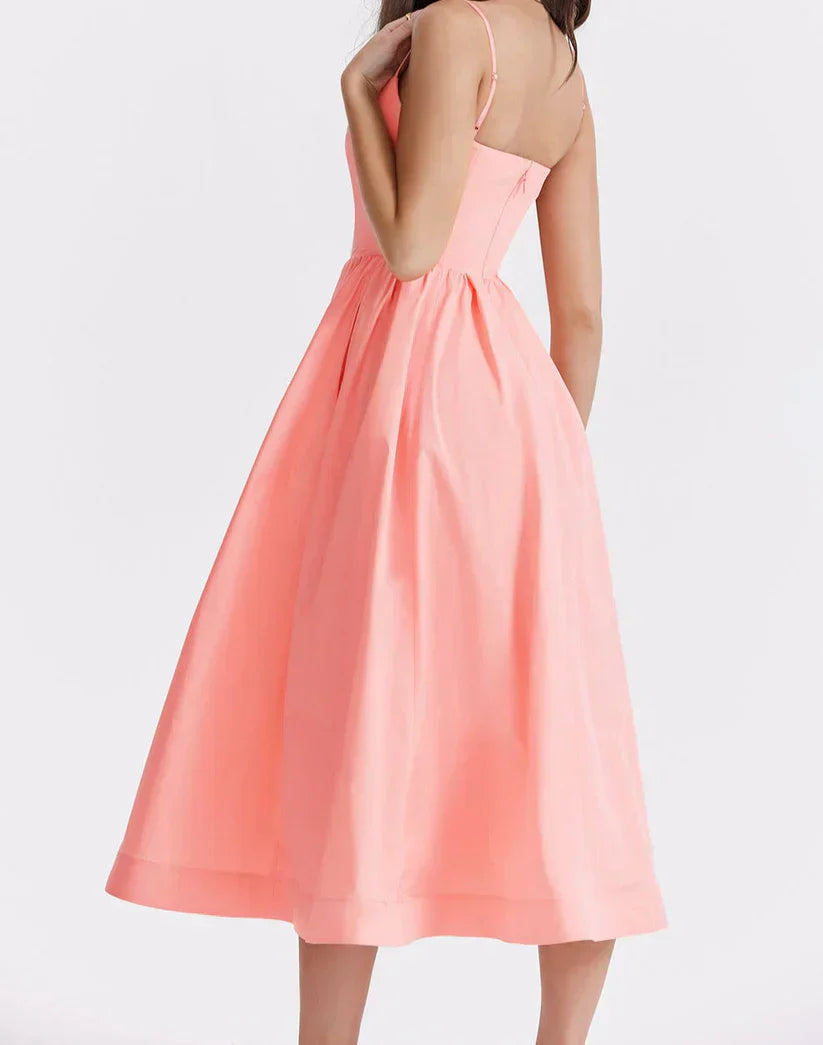 Women’s Sleeveless Midi Dress – Elegant Fitted Summer Dress