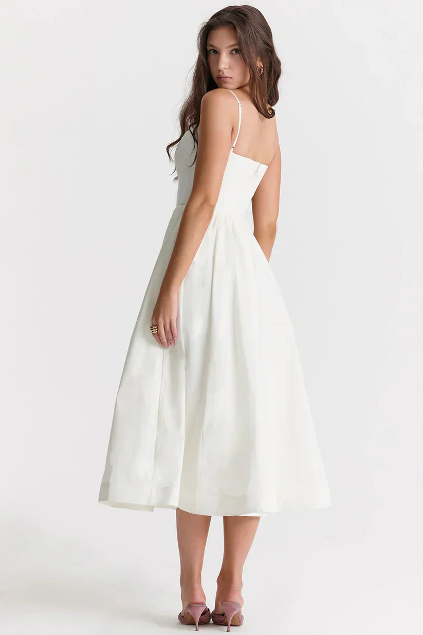Women’s Sleeveless Midi Dress – Elegant Fitted Summer Dress