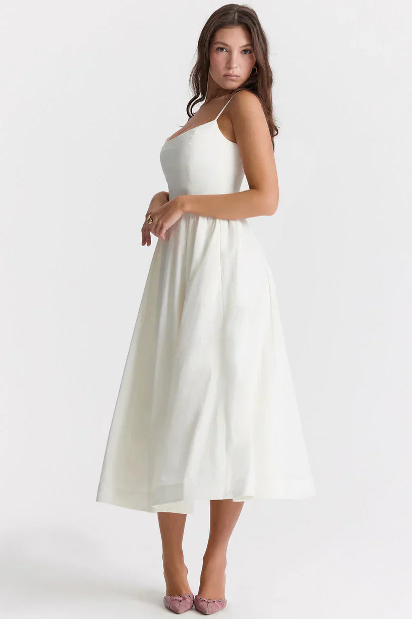 Women’s Sleeveless Midi Dress – Elegant Fitted Summer Dress