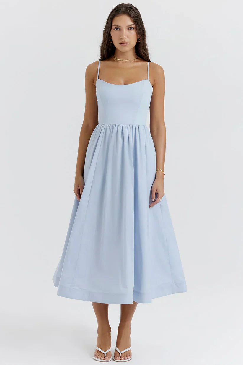 Women’s Sleeveless Midi Dress – Elegant Fitted Summer Dress